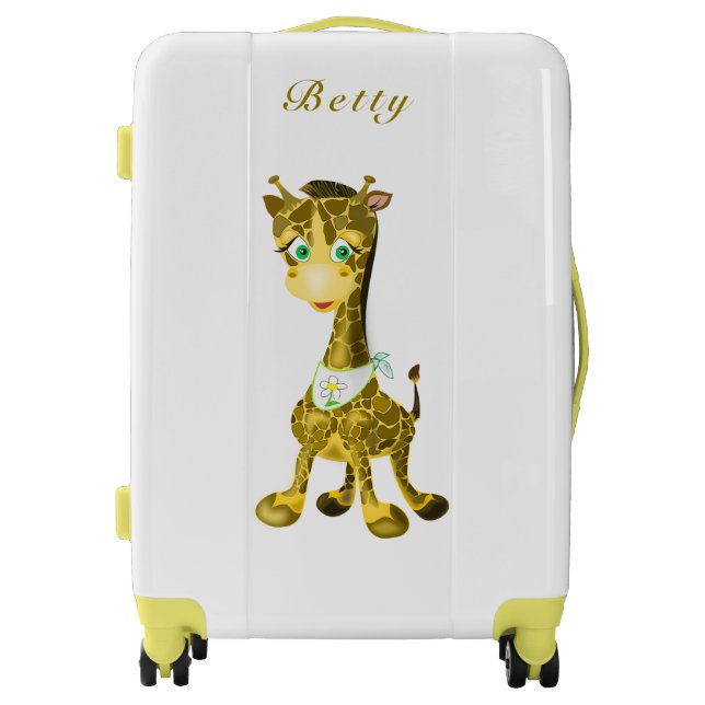Baby Giraffe - Add Your Name / Text - Custom Luggage (Front)