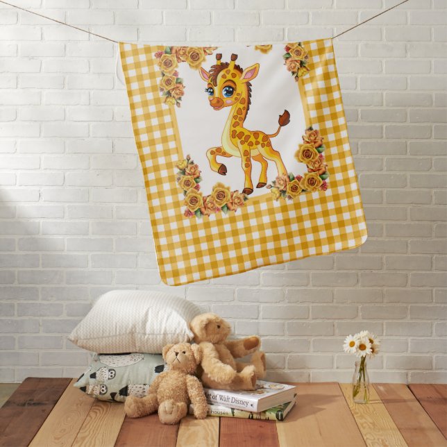 Baby Giraffe Baby Blanket (In Situ)