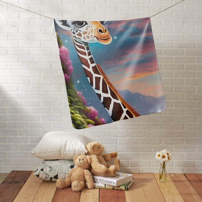 Baby Giraffe Baby Blanket (In Situ)