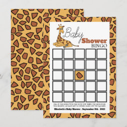 Baby Giraffe, Baby Shower Bingo | Zazzle