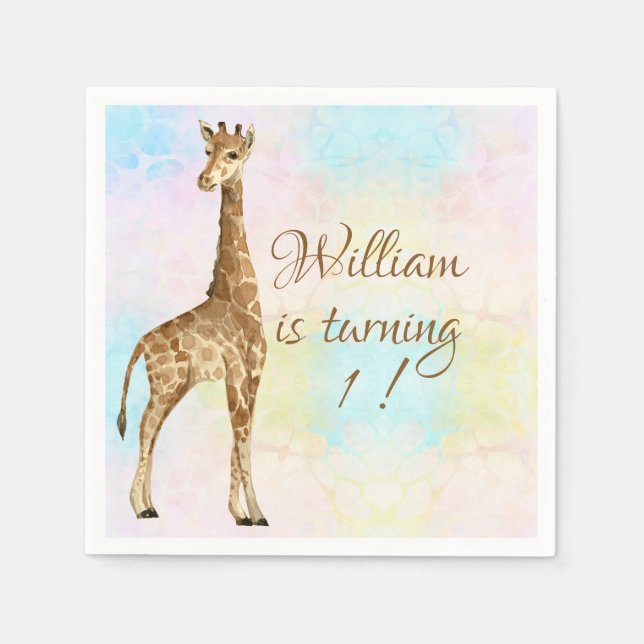 Baby Giraffe Baby Shower Cute Napkins (Front)