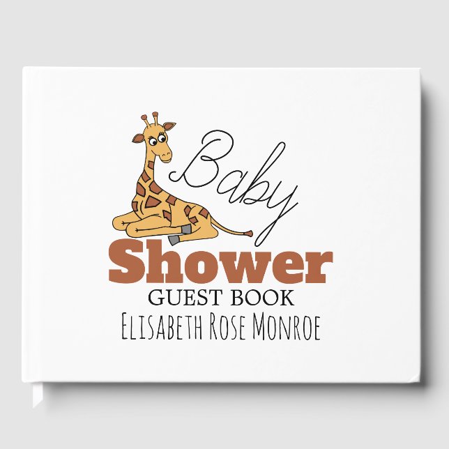 Baby Giraffe, Baby Shower Guest Book (Front)