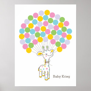 Baby Giraffe Baby Shower Guest Book Print