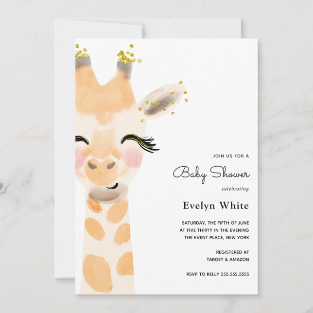 Baby Giraffe Baby Shower invitation (Front)