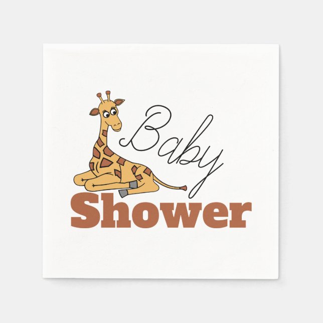 Baby Giraffe, Baby Shower Napkins (Front)