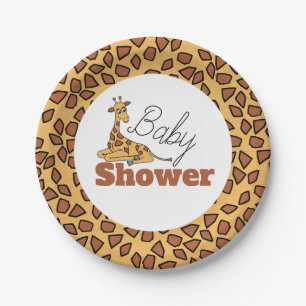 Baby Giraffe, Baby Shower Paper Plates