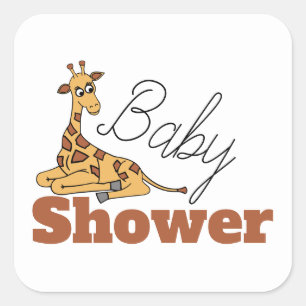 Baby Giraffe, Baby Shower Square Sticker