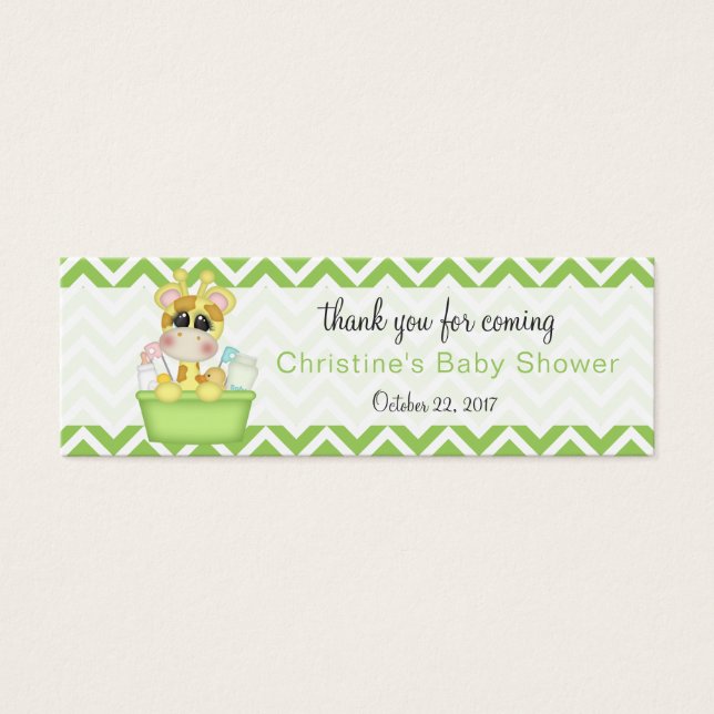 Baby Giraffe Baby Shower Thank You Favor (Front)