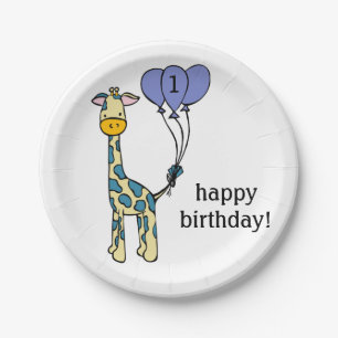 Baby Giraffe - Birthday Plates - Customization