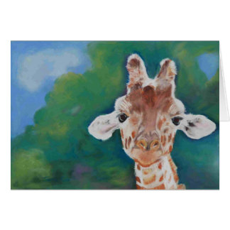 Baby giraffe blank card