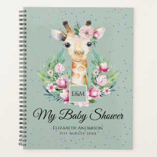 Baby Giraffe Boho Flowers Mother to Be Planner