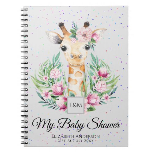Baby Giraffe Boho Flowers Mother to Be Planner Notebook