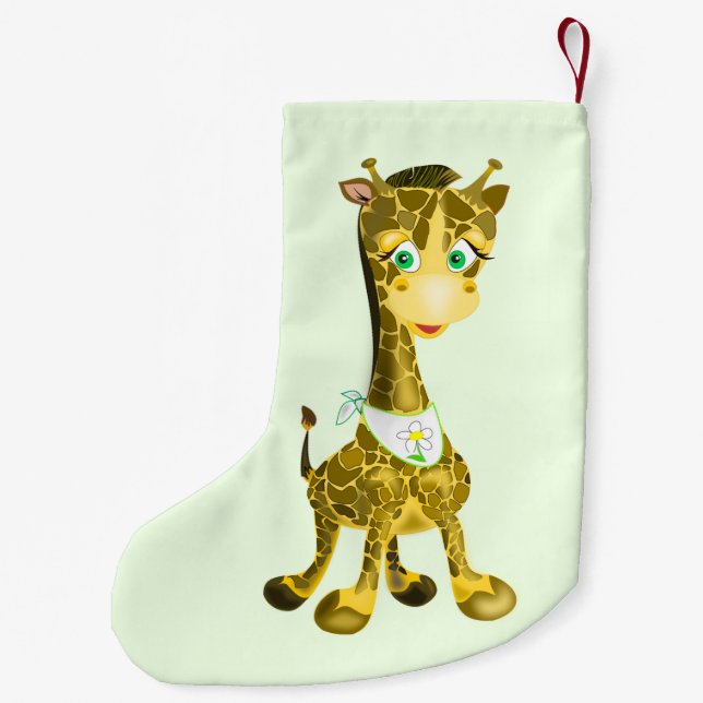 Baby Giraffe Christmas Stocking - Customizable (Back)