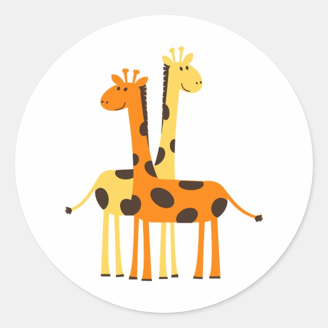 Baby Giraffe Classic Round Sticker (Front)