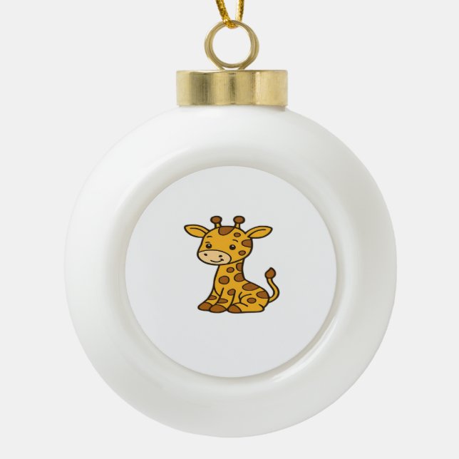 baby giraffe Classic T-Shirt Ceramic Ball Christmas Ornament (Front)