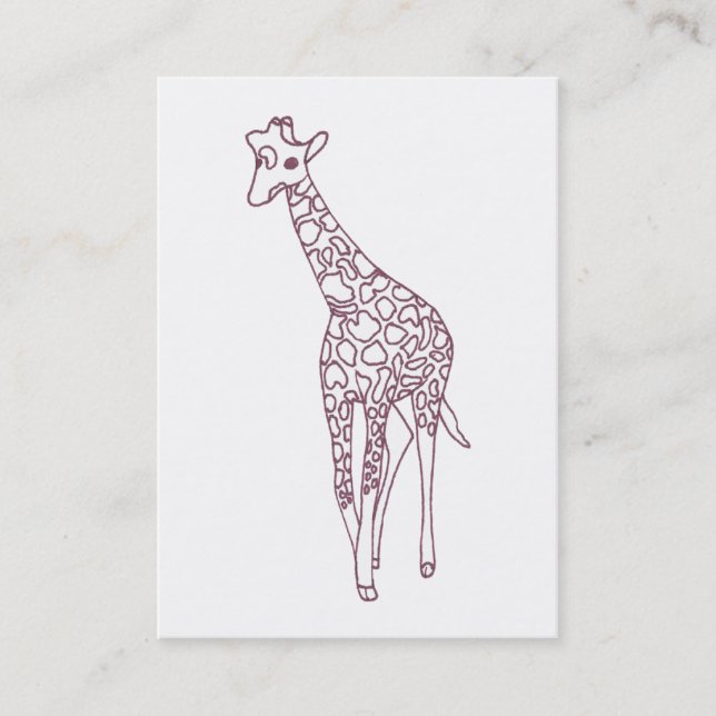 Baby Giraffe Coloring Business Cards (Front)