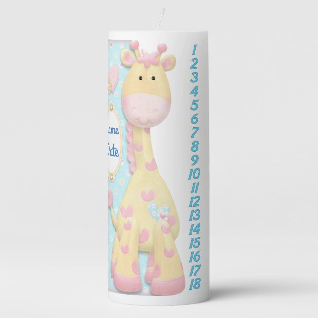 Baby Giraffe Countdown Birthday Candle (Front)