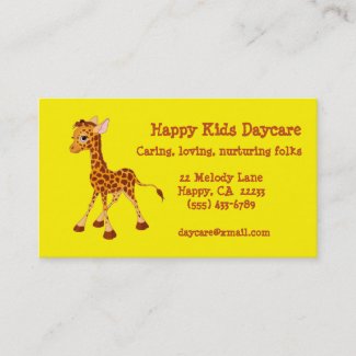 Baby Giraffe  Daycare Business Card