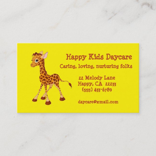 Baby Giraffe Daycare Business Card