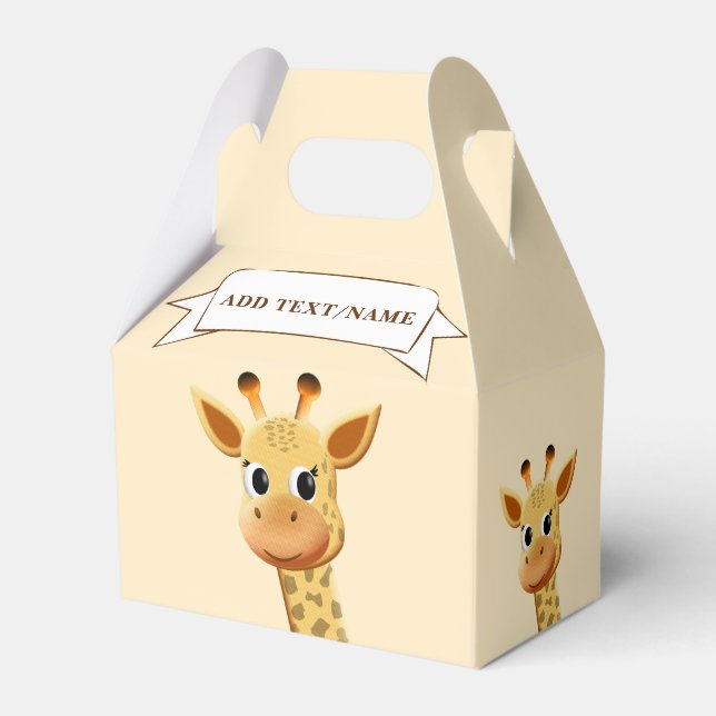 Baby Giraffe Drawing Custom Favor Boxes (Back Side)