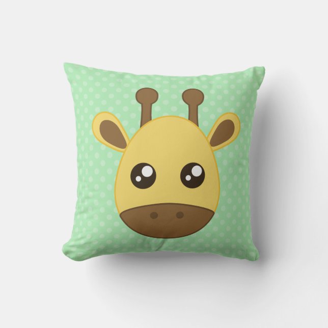 Baby Giraffe Face Throw Pillow (Front)