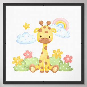 Baby Giraffe Framed Art