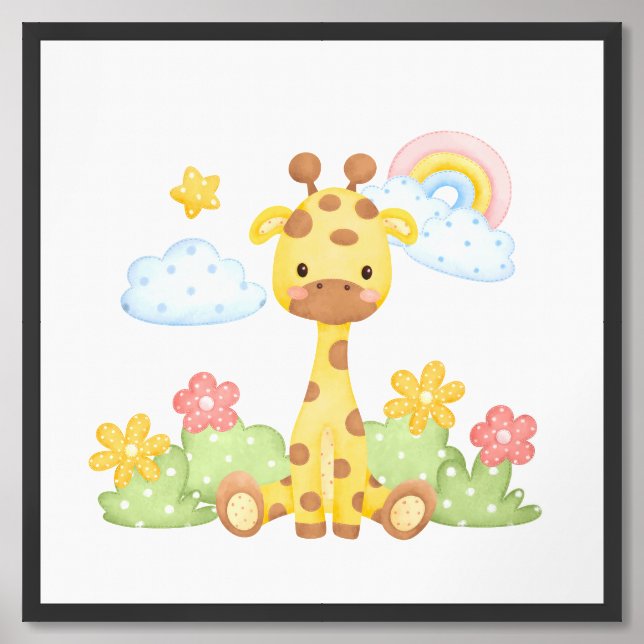 Baby Giraffe Framed Art (Framed Front)