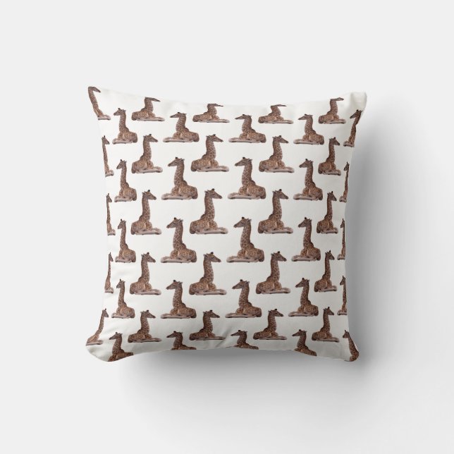 Baby Giraffe Freny Pillow (White) (Front)