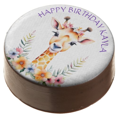 Baby Giraffe in Flowers Girls Birthday Party Chocolate Covered Oreo
