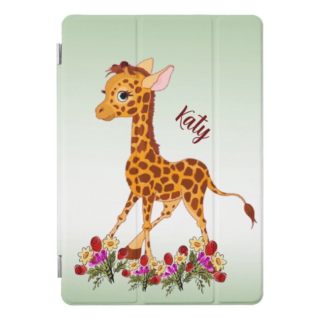 Baby Giraffe in Flowers iPad Pro Case