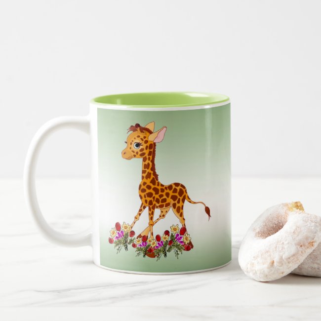 Baby Giraffe in Flowers Mug