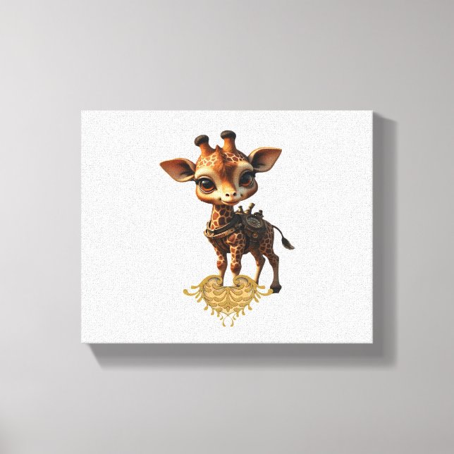Baby giraffe in steampunk-cartoon style Classic T- Canvas Print (Front)