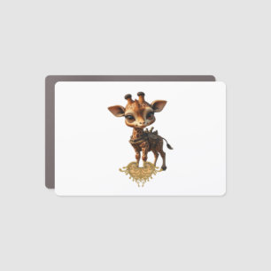 Baby giraffe in steampunk-cartoon style Classic T- Car Magnet