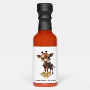 Baby giraffe in steampunk-cartoon style Classic T- Hot Sauces