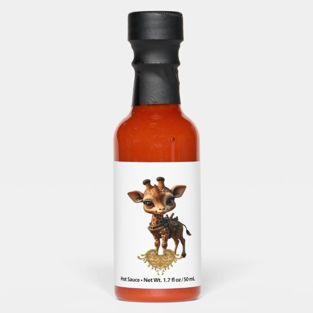 Baby giraffe in steampunk-cartoon style Classic T- Hot Sauces (Front)