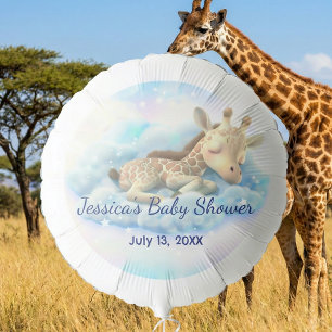Baby Giraffe In The Clouds Baby Shower Balloon