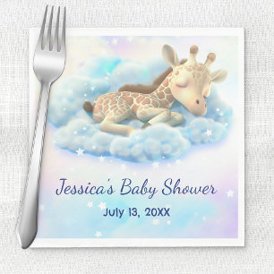 Baby Giraffe In The Clouds Baby Shower Napkins