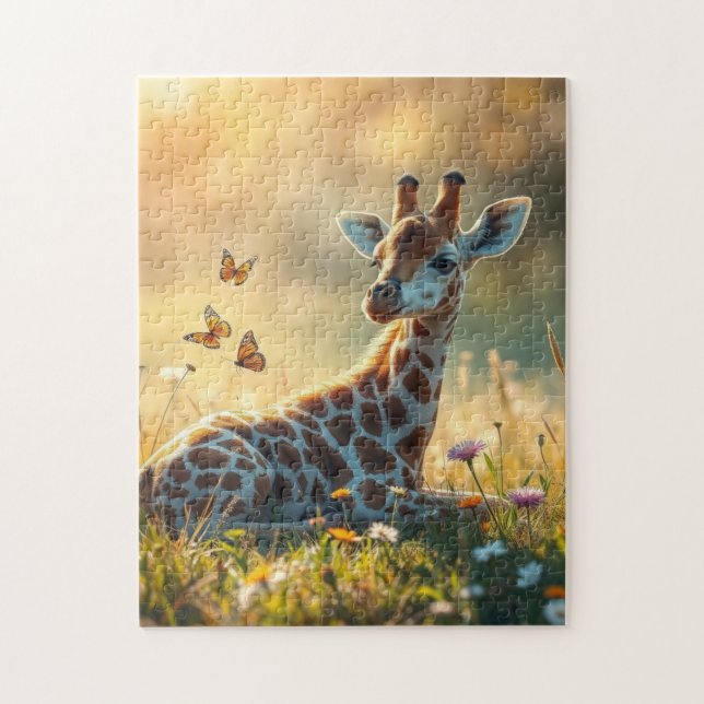 Baby Giraffe in the sun Jigsaw Puzzle (Vertical)
