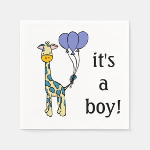 Baby Giraffe - It's a Boy - Baby Shower Napkins
