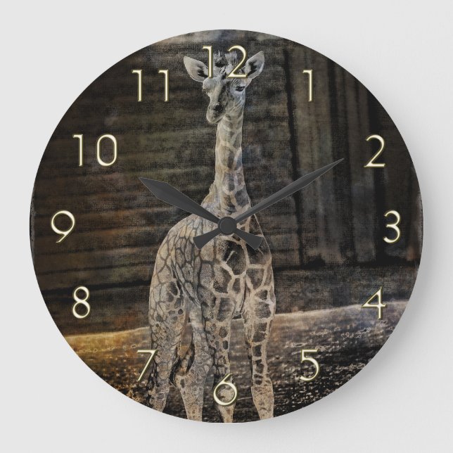Baby Giraffe Large Clock (Front)