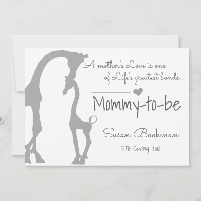 Baby Giraffe Mommy To Be Pregnancy Announcement (Front)