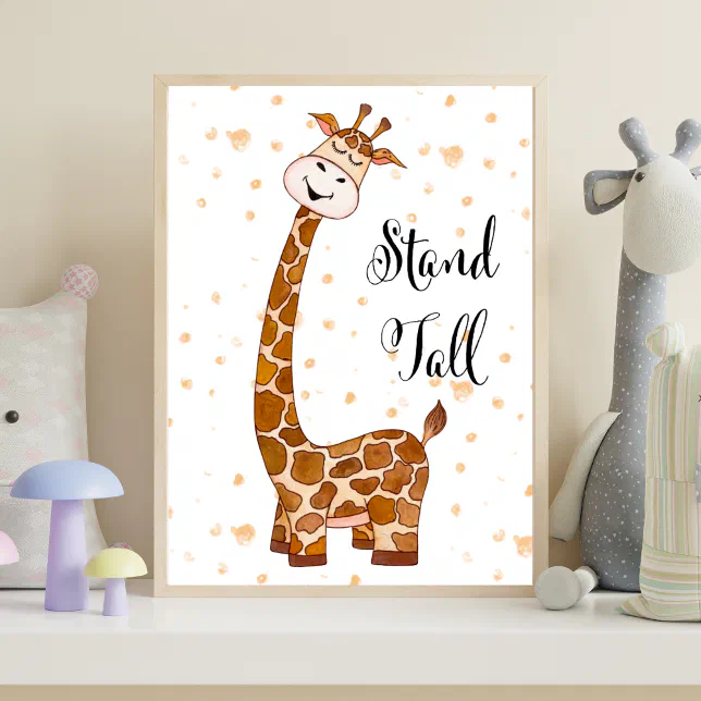 Baby Giraffe Nursery Print Stand Tall Cute Trendy
