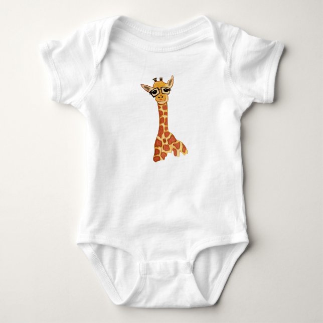 Baby Giraffe One piece Baby Bodysuit (Front)