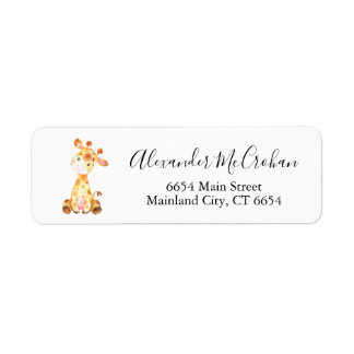 Baby Giraffe Return Address Label
