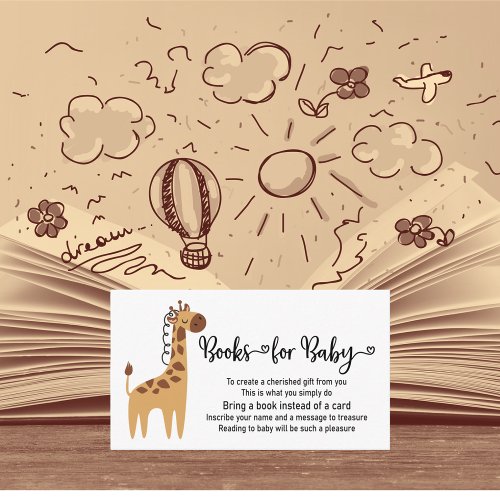 Baby Giraffe Safari Book Request  Enclosure Card
