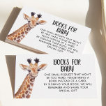 Baby Giraffe Safari Book Request Enclosure Card<br><div class="desc">cute baby giraffe safari theme book request baby shower enclosure card</div>