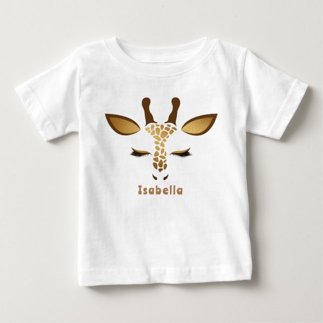 Baby giraffe Safari Wild one birthday Baby T-Shirt (Front)