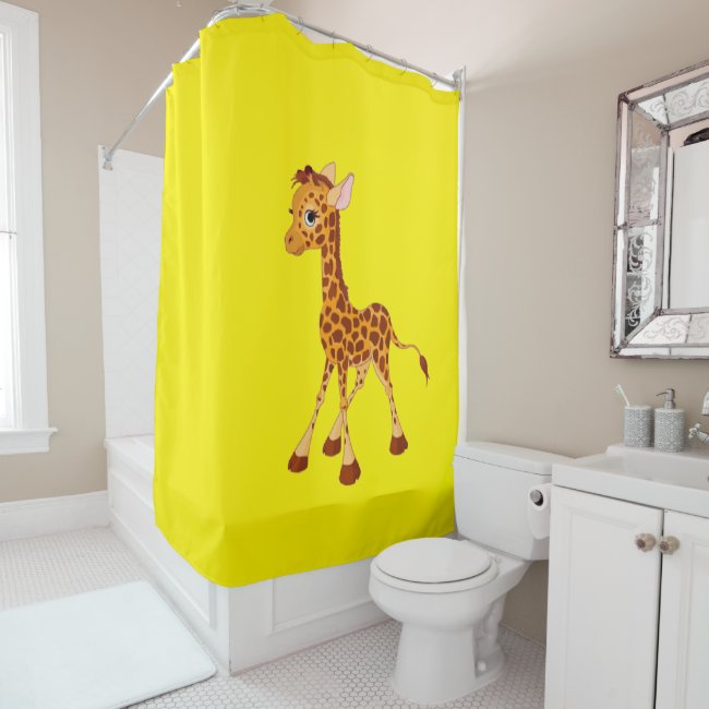 Baby Giraffe Shower Curtain