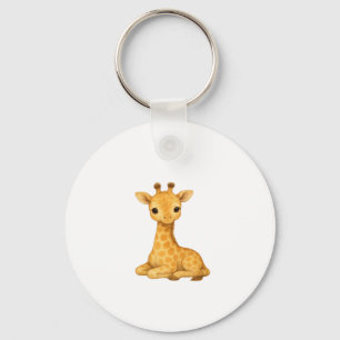 Baby Giraffe Watercolor Print � Nursery Wall Art O Keychain