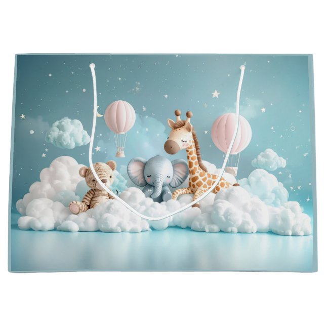 Baby Giraffe with all his friends Large Gift Bag (Front)